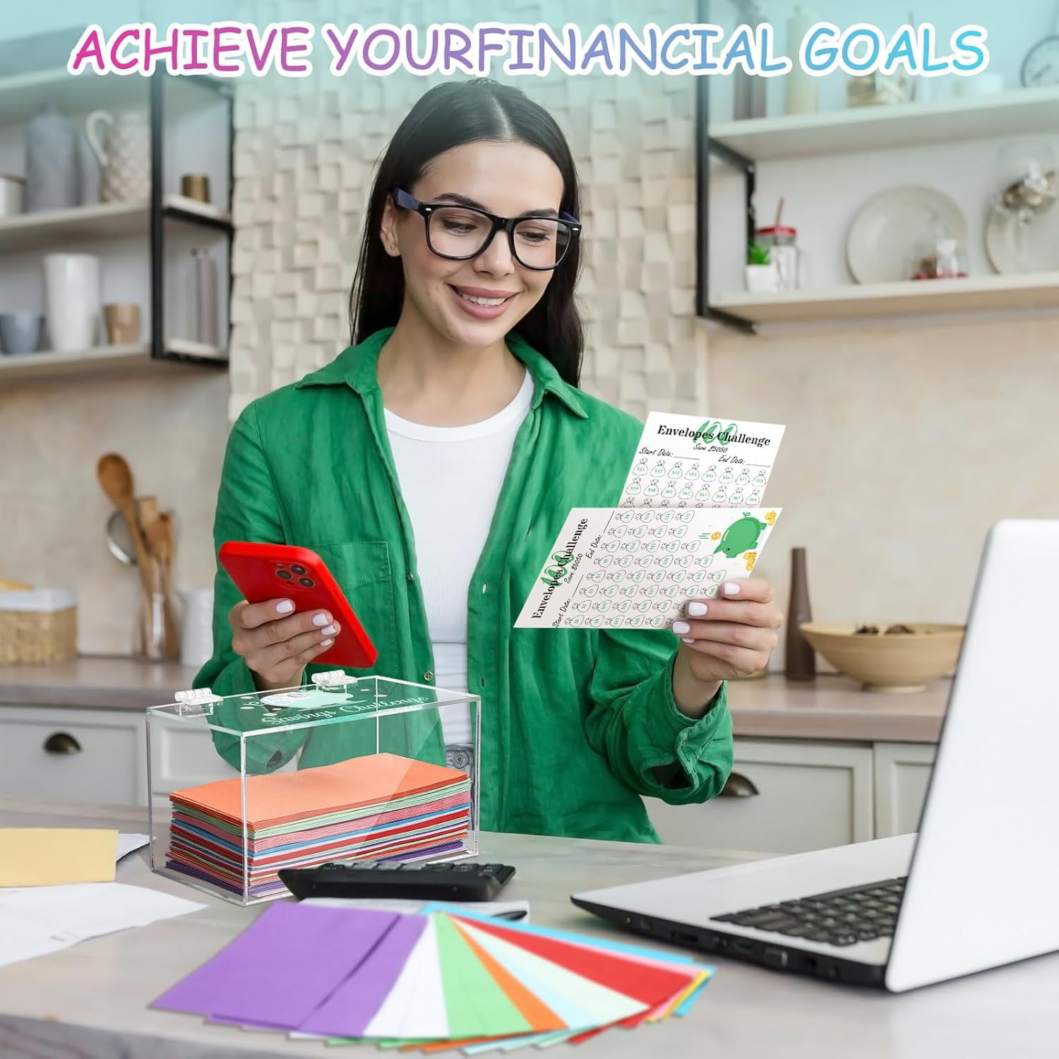 TRAHOO100 Envelope Money Saving Challenge Kit, Money Challenge