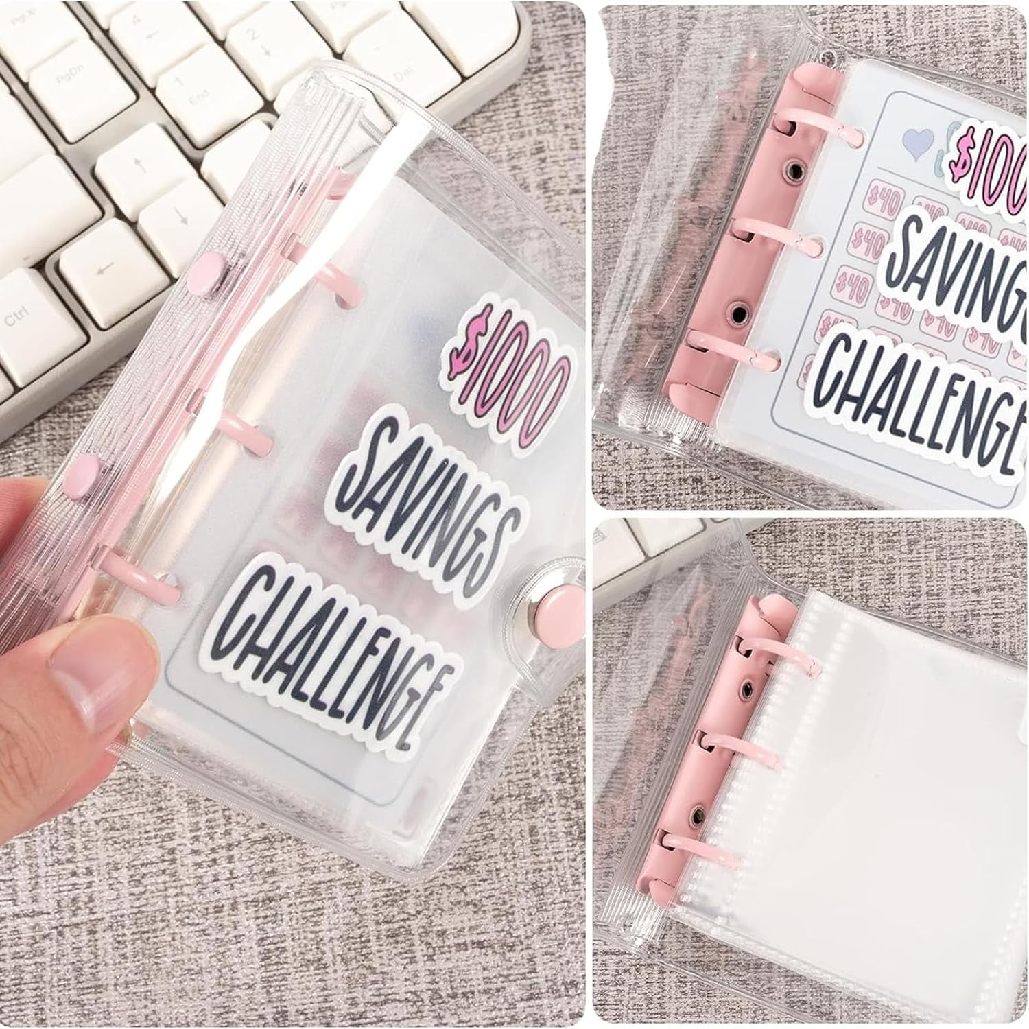 TRAHOO100 Envelope Savings Challenge Binder Mini 1000 Money Saving