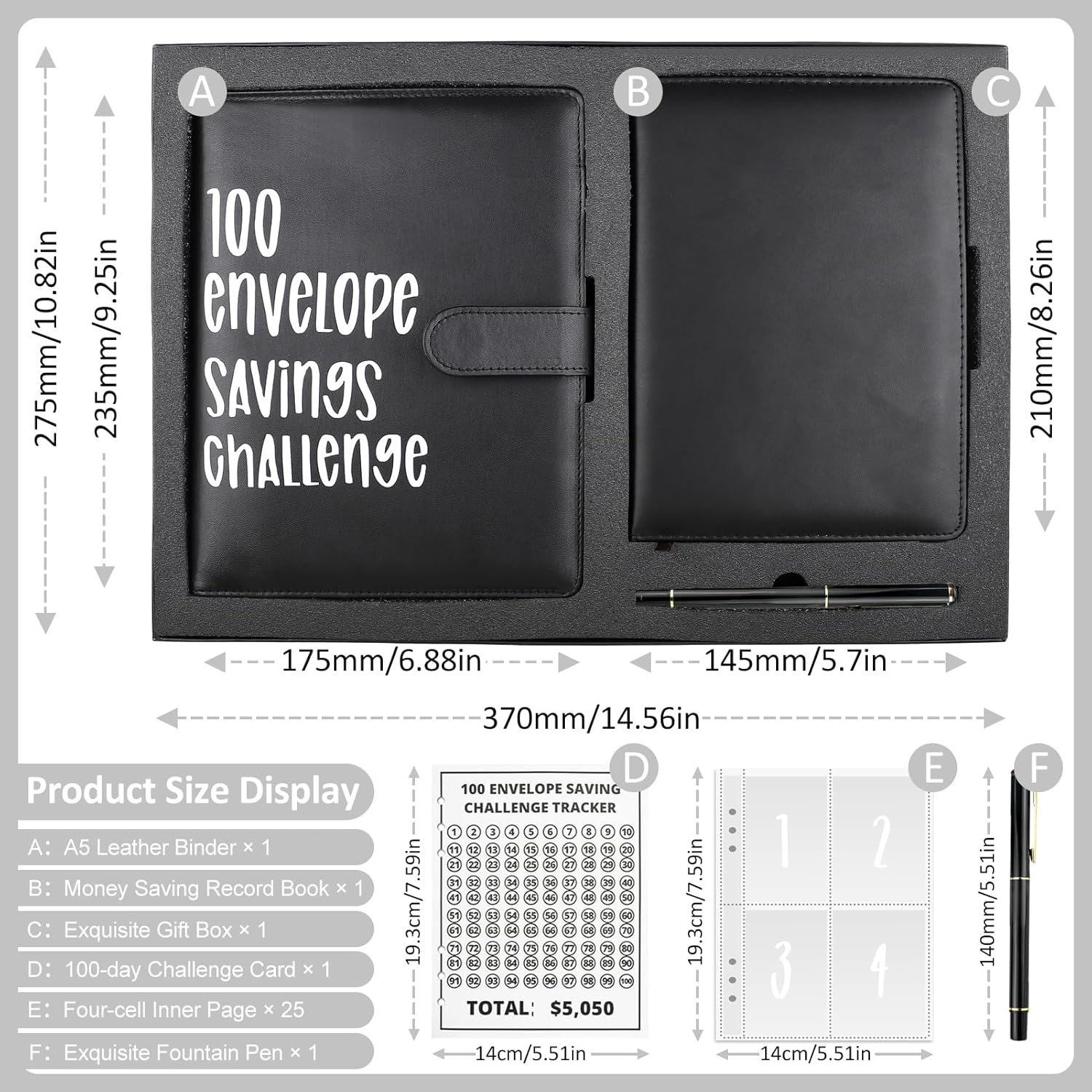 TRAHOO100 Envelopes Money Savings Challenges Book with Envelopes, 100
