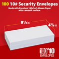TRAHOO100 Pack 10 Security Tinted Envelopes SelfSealing Business
