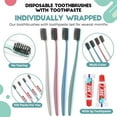 TRAHOO100 Pcs Disposable Toothbrush with Toothpaste Individually