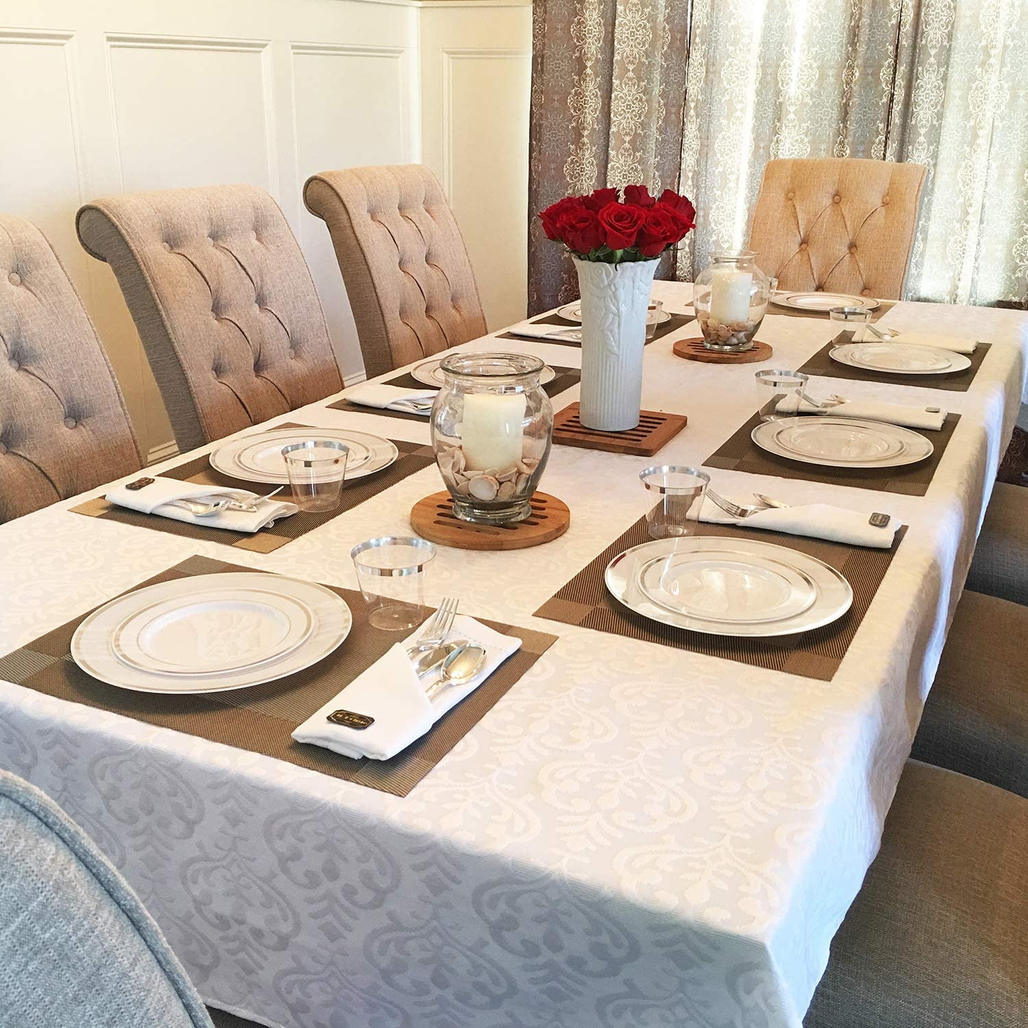 TRAHOO100 Silver Plastic Cups 9 Oz Reusable and Recyclable Elegant