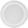 TRAHOO100 White Plastic Plates Set 9 Inch Plastic Dinner Plates