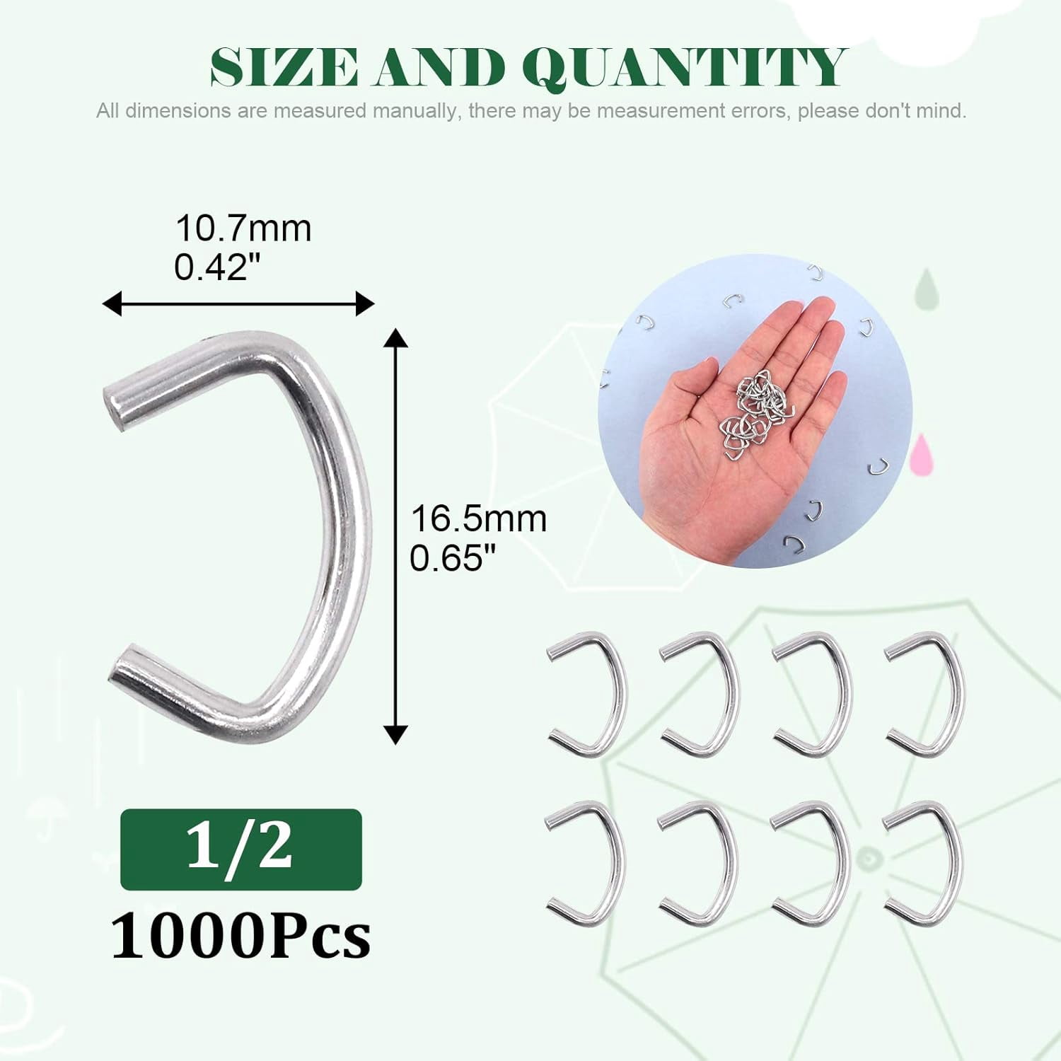 TRAHOO-1000Pcs 1/2