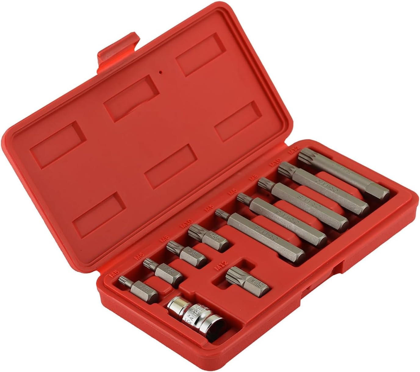 TRAHOO10078A XZN Triple Square Spline Bit Socket Set 11 Piece Long