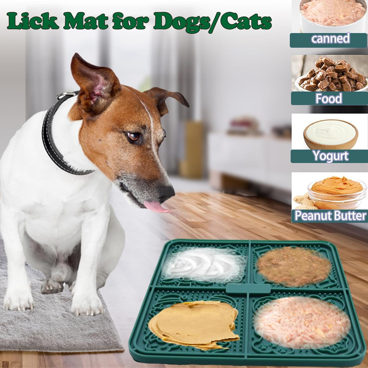 TRAHOO11.8IN Licking Mat for Dog, Slow Feeder Mat with 165 Strong