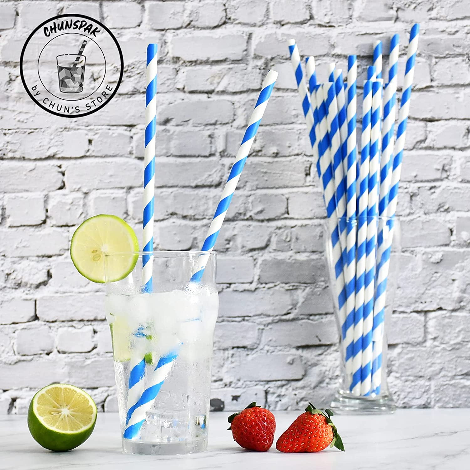TRAHOO12 Inch Disposable Paper Drinking Straws Large and Tall, 8mm