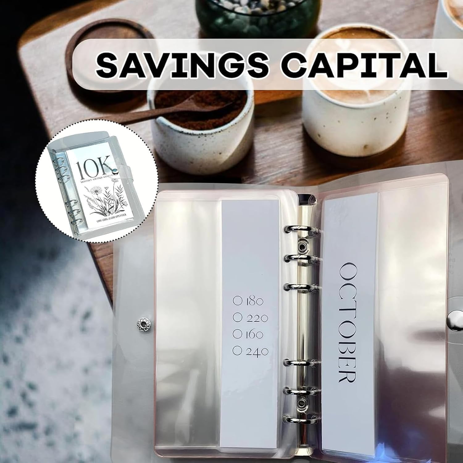 TRAHOO12Month Envelopes Money Saving Challenge Binder,Money Savings