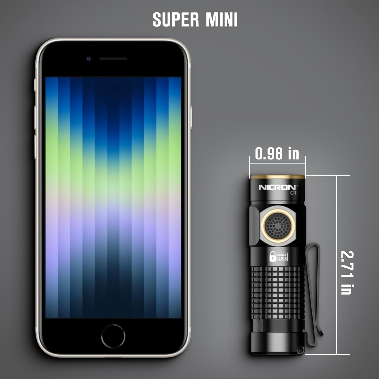 TRAHOO1200 Lumens EDC Flashlight with TypeC Rechargeable