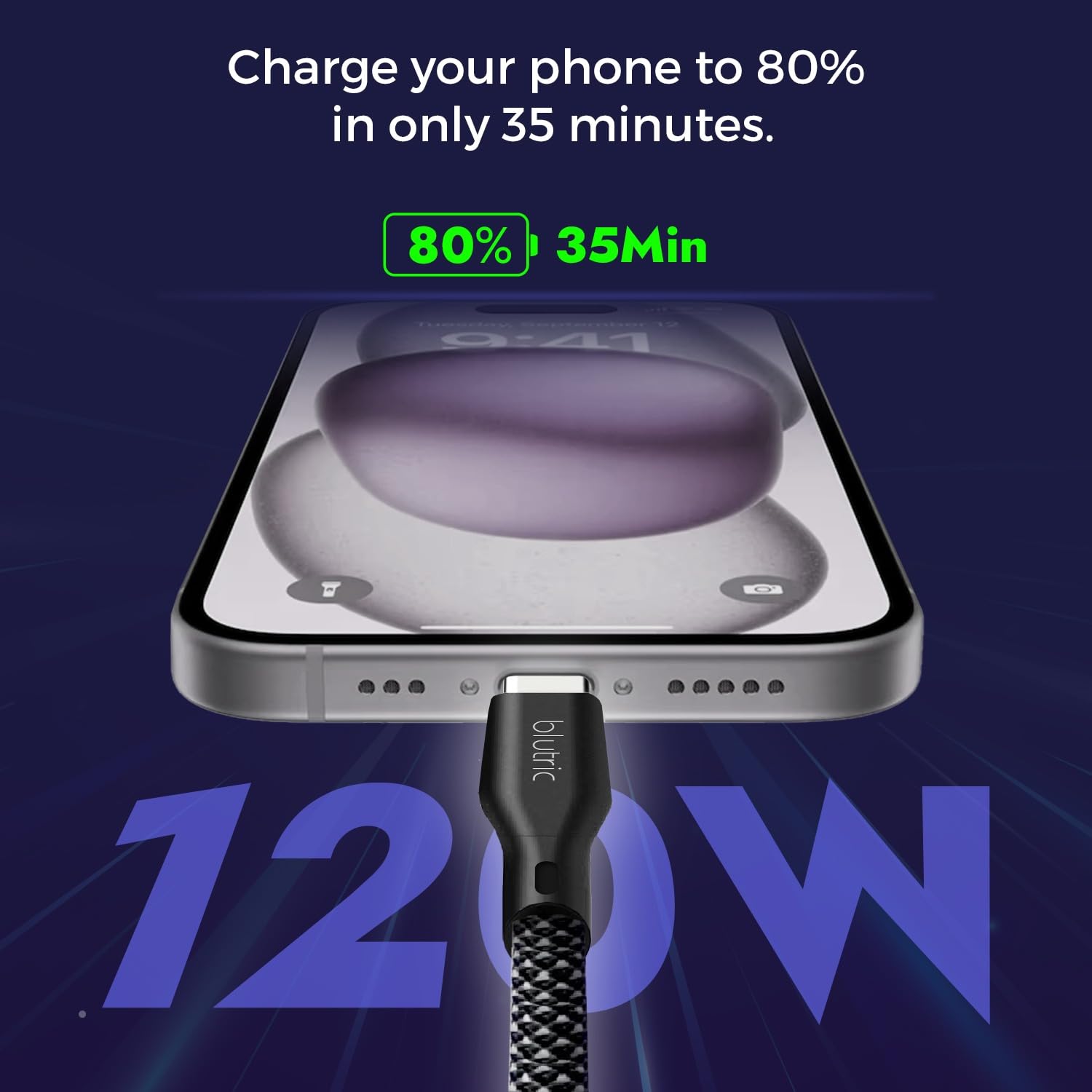 TRAHOO120W USBC to USBC Cable, Pack of 2 [2m + 2m], Braided Nylon