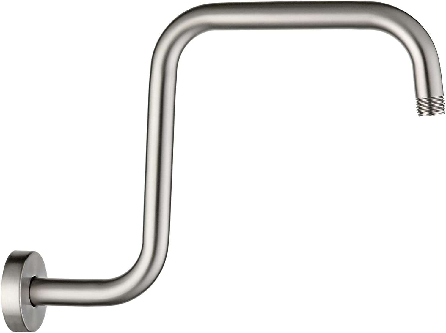 13-Inch Brushed Nickel S-Shaped Stainless Steel Shower Arm