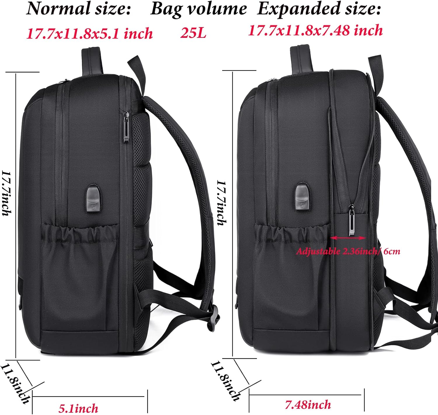 TRAHOO15.6 Inch Expandable Laptop Backpack,Business Travel Laptop