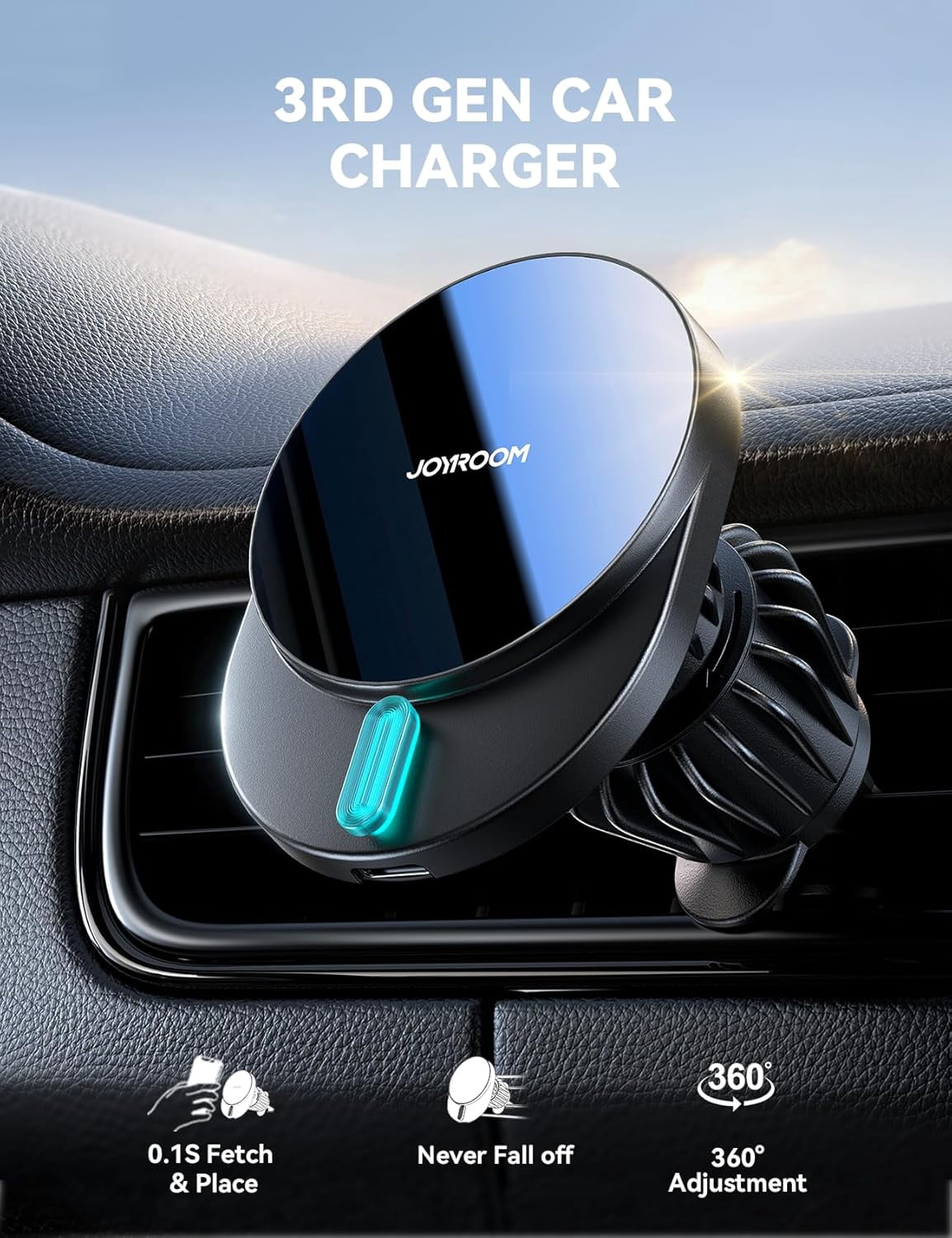 TRAHOO15W for MagSafe Car Mount Charger, Ultra Phone Holder