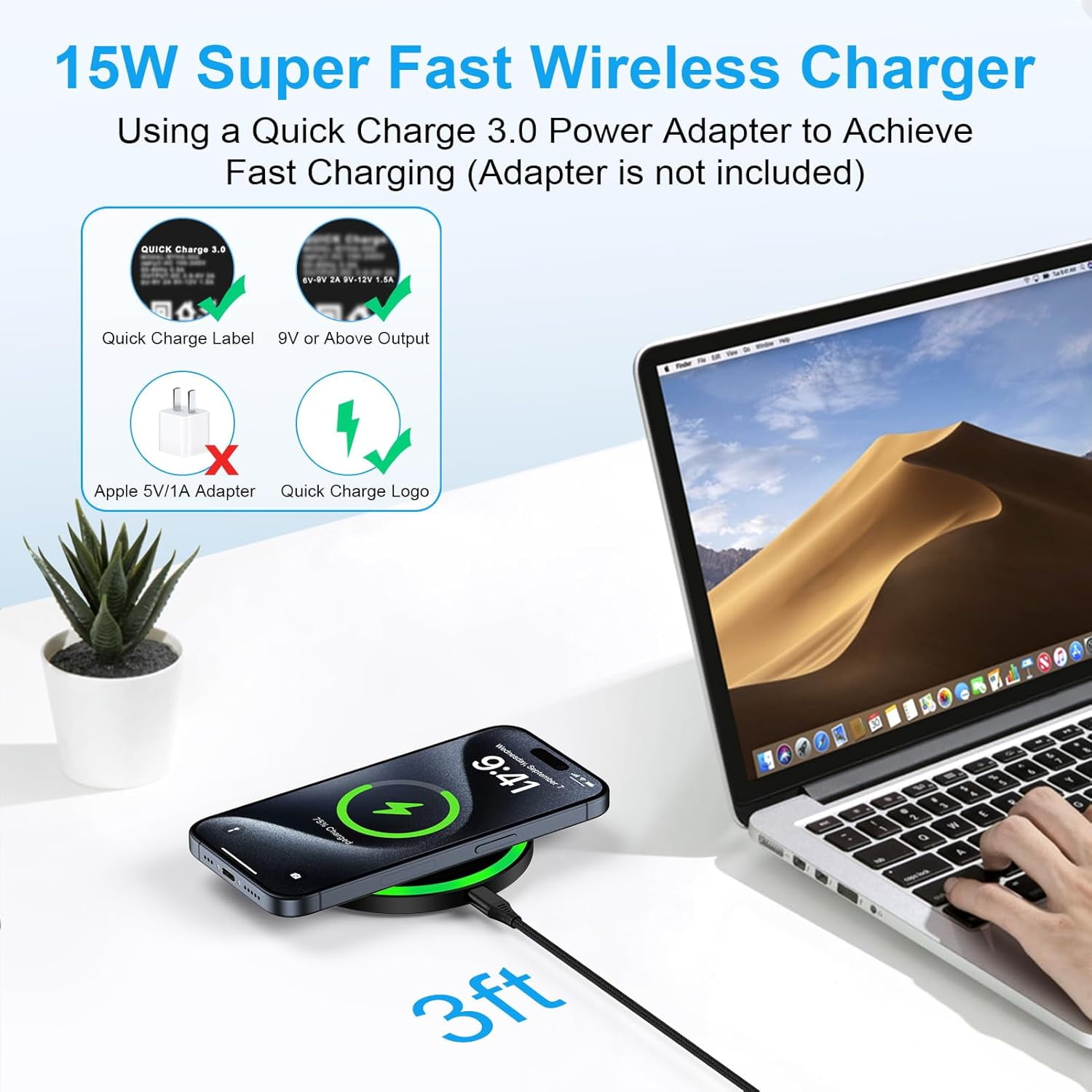 TRAHOO15W Motorola Wireless Charger Android Phone Fast Charging Pad