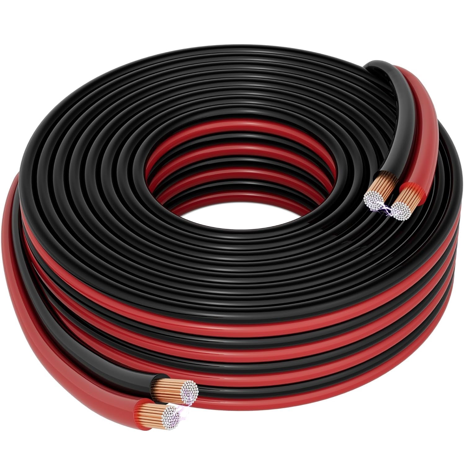 AOTORUA 100ft 16/2 Gauge Electrical Wire - Red & Black Stranded Copper Hookup Cable