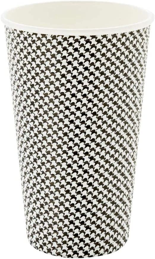 TRAHOO16 Ounce Disposable Coffee Cups 25 Spiral Wall Hot Cups For