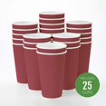 TRAHOO16 Ounce Paper Coffee Cups 25 Ripple Wall Disposable Paper Cups