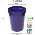 TRAHOO16 oz. Reusable Plastic Stadium Cups, 8 Pack, Made in USA, BPA