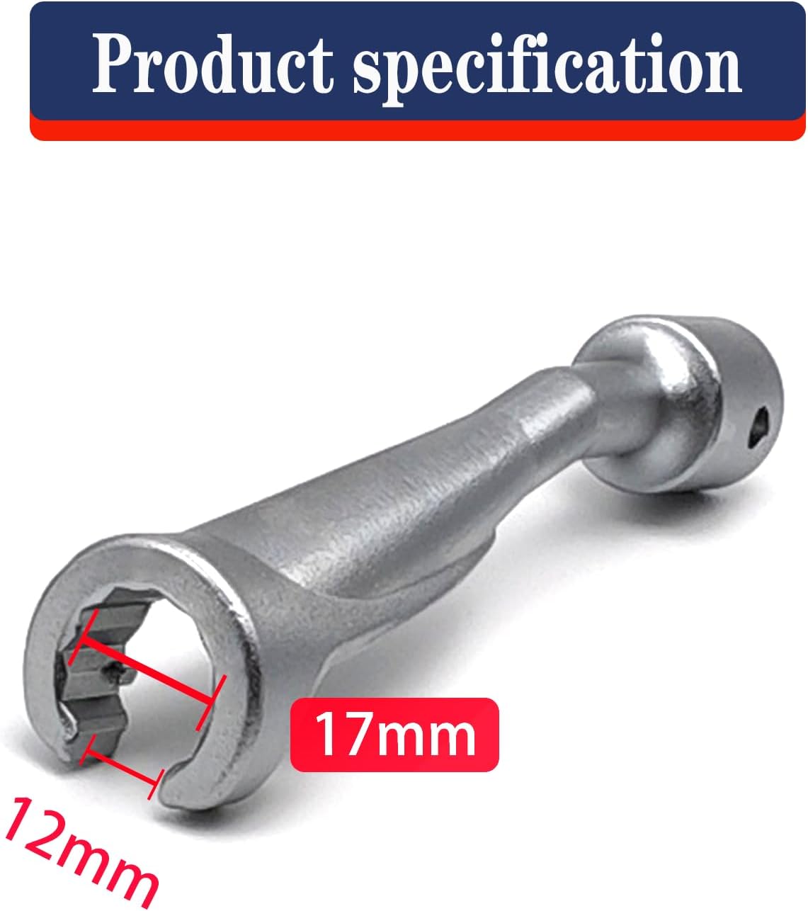 TRAHOO17mm 1/2" Dr. Common Rail Injection Fuel Line Nut Socket, 12