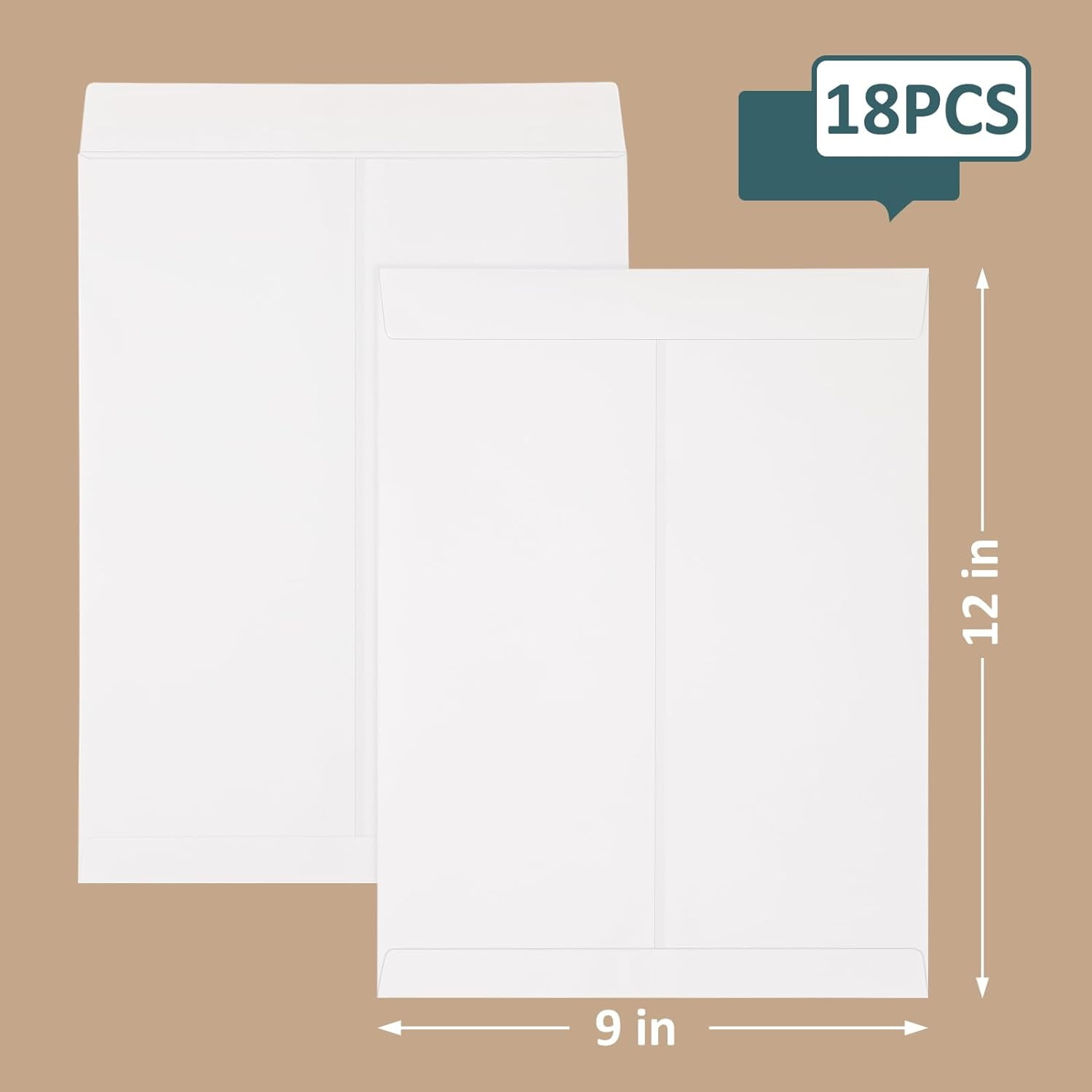 TRAHOO18 Pcs 9x12 Catalog Envelopes, White Self Seal Security
