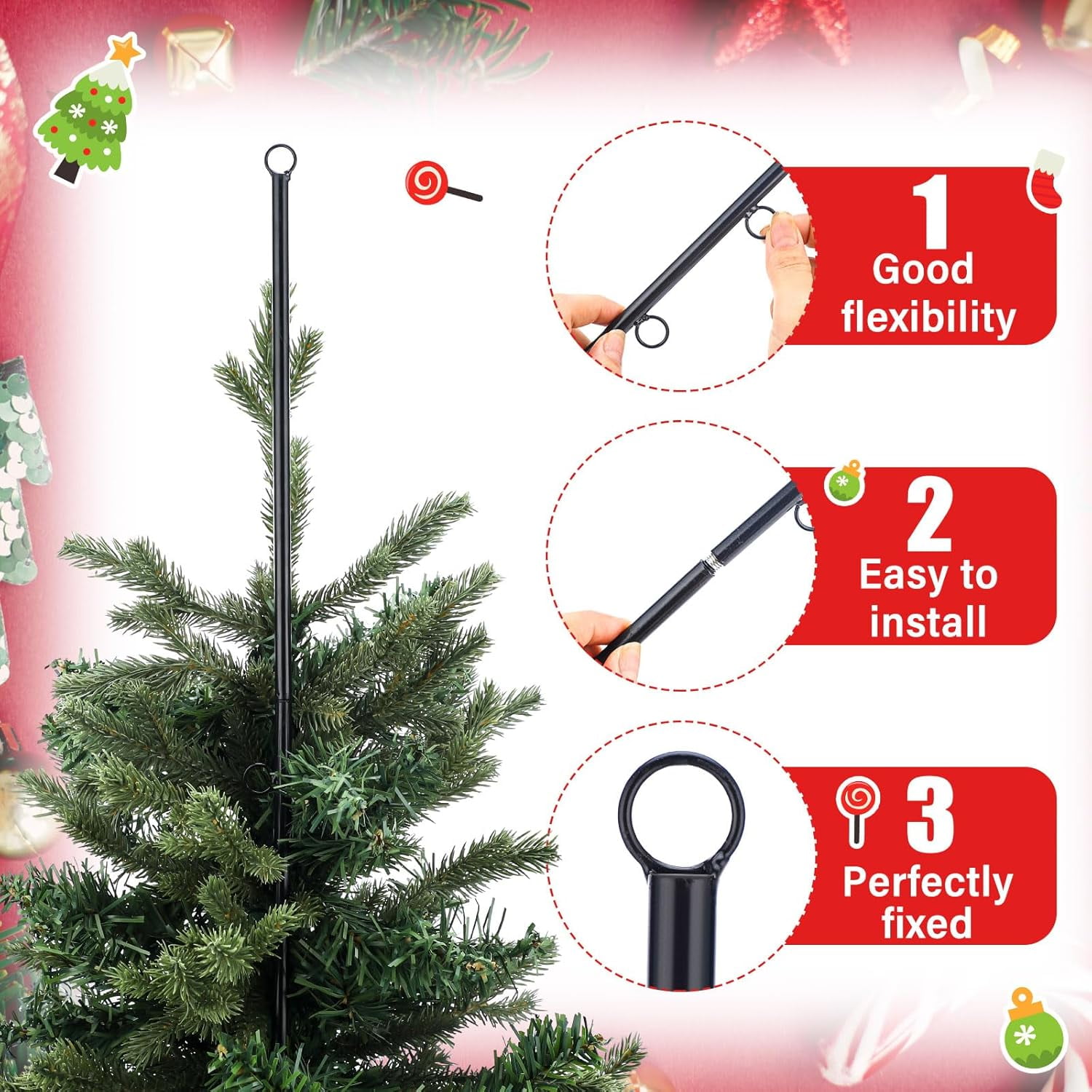TRAHOO-19.7'' Christmas Tree Topper Holder Sturdy Tree Topper ...
