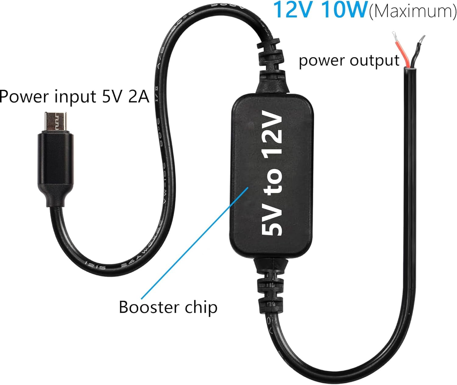TRAHOO1ft USB C Male to 12V Pigtail Cable Extension Power Cable,5V 2A
