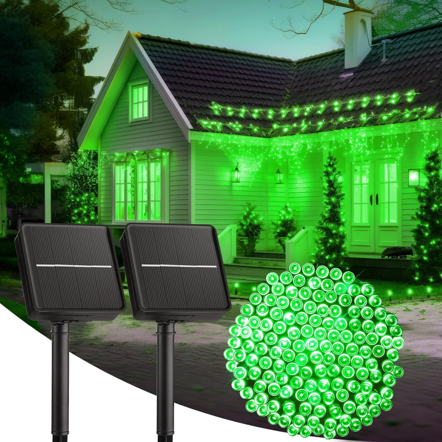 33FT Solar Rope Lights Outdoor – 100 LED Waterproof String Lights, 8 Modes, For Garden, Pool, Trampoline, Holiday Decor