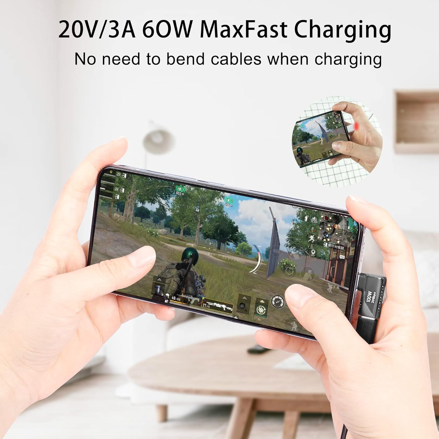 TRAHOO2 Pack 90 Degree USB C Adapter, 100W Right Angle USB C Male to