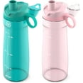 TRAHOO2Pack Plastic Water Bottle with Carry Handle, Reusable, BPA