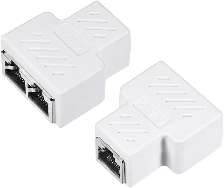 TRAHOO2 Pack RJ45 Splitter 1 to 2 Port T Adapter Female Socket