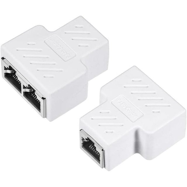 TRAHOO2 Pack RJ45 Splitter 1 to 2 Port T Adapter Female Socket