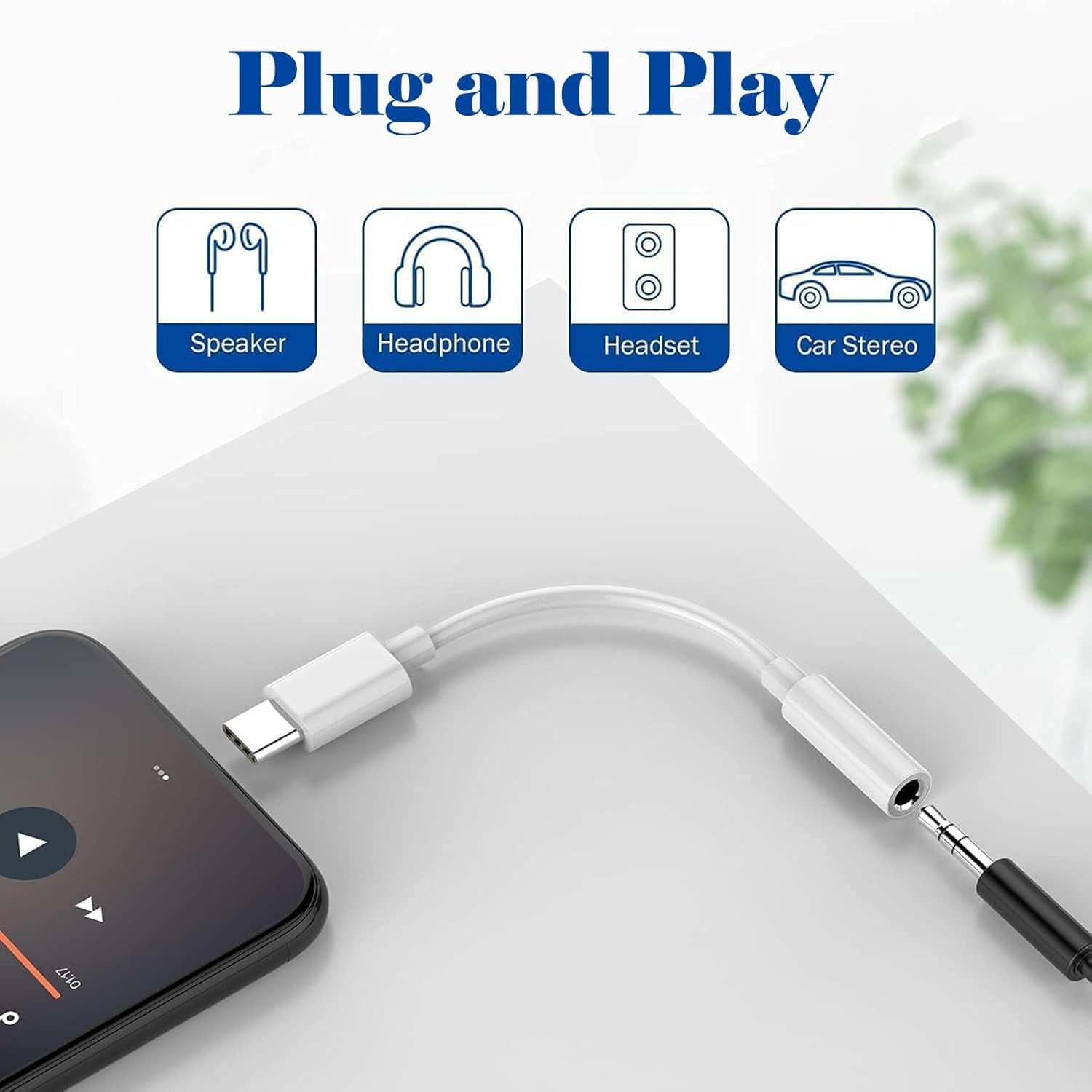 TRAHOO2 Pack USB C to 3.5mm Headphone Jack Adapter, USB Type C to Aux