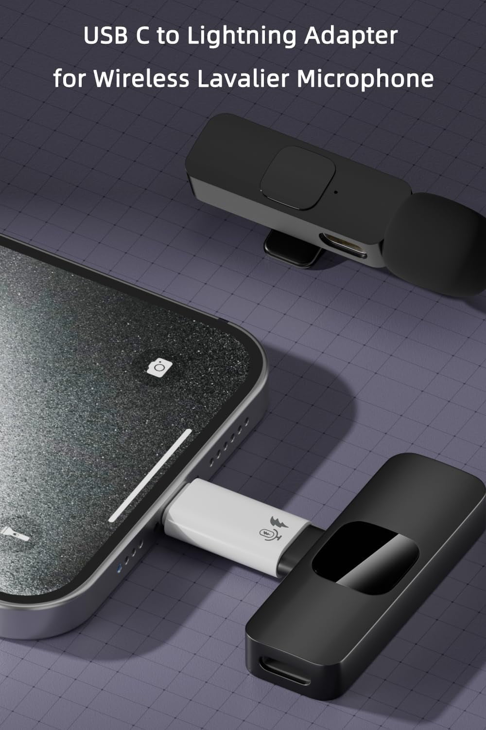 TRAHOO2 Pack USB C to Lightning Microphone Adapter, Type C Male to