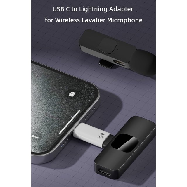 TRAHOO2 Pack USB C to Lightning Microphone Adapter, Type C Male to