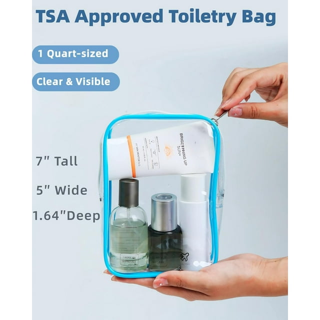 TRAHOO2 Packing Cubes Airline Approved Liquids Bag 1 Quart Clear