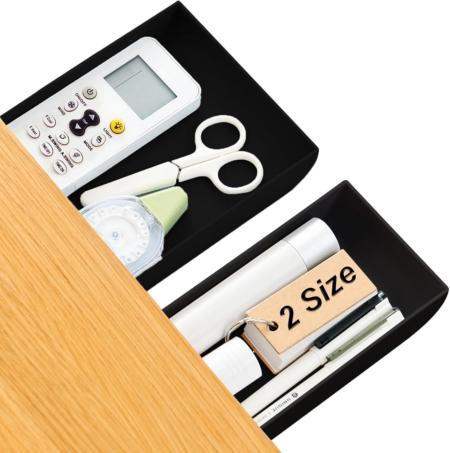 TRAHOO2 Packs Under Desk Drawer Organizer, Slide Out Drawer Attachment