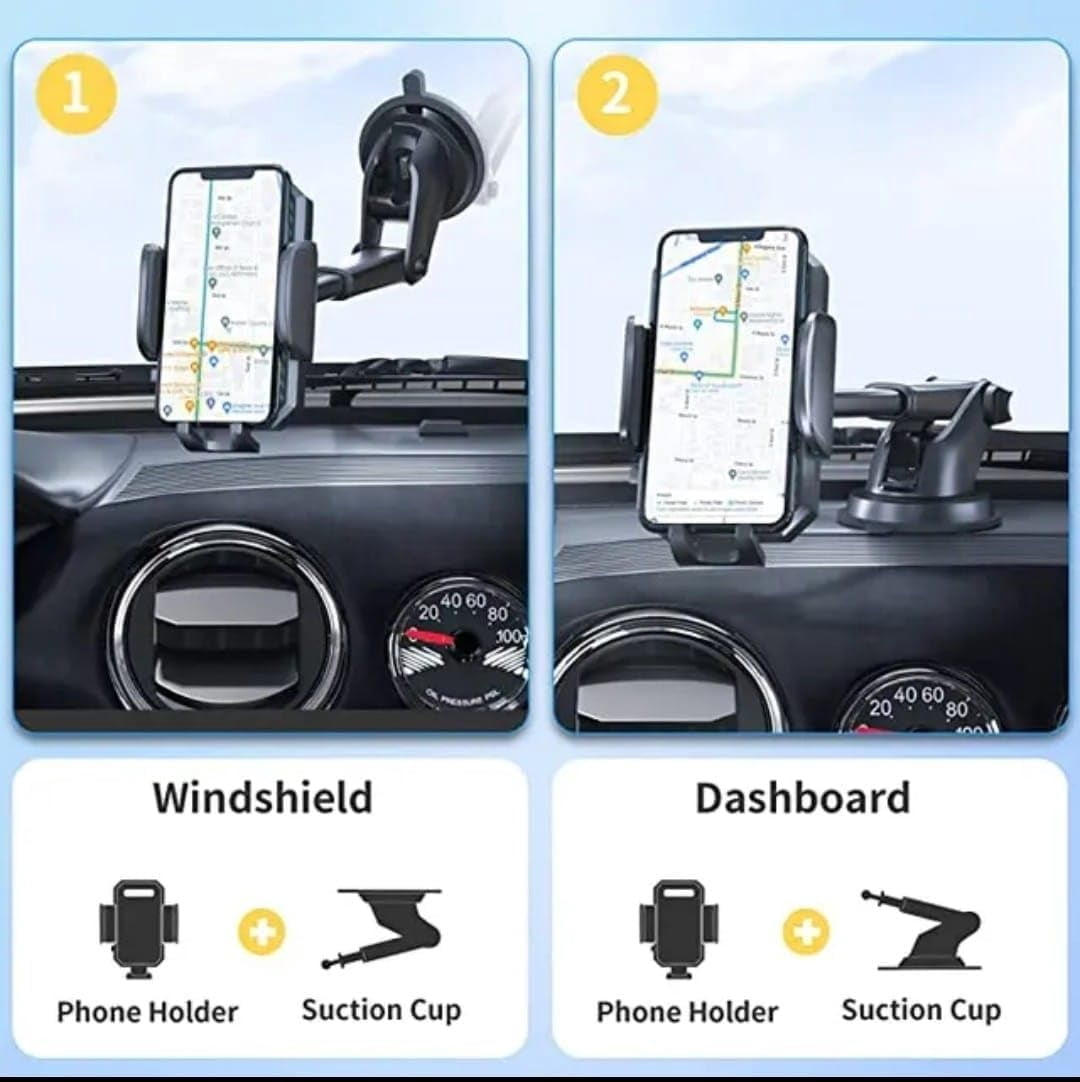 TRAHOO-2-in-1 Car Phone Mount | Long Arm Suction Cup Holder | Air Vent ...