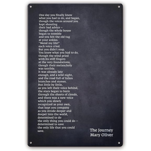 TRAHOO-20*30CM-Journey Poetry Wall Art Tin Sign Mary Oliver Quotes Poster Poetry Wall Art Poetry Print Poster Decorative Artwork Bedroom Mural Modern Picture