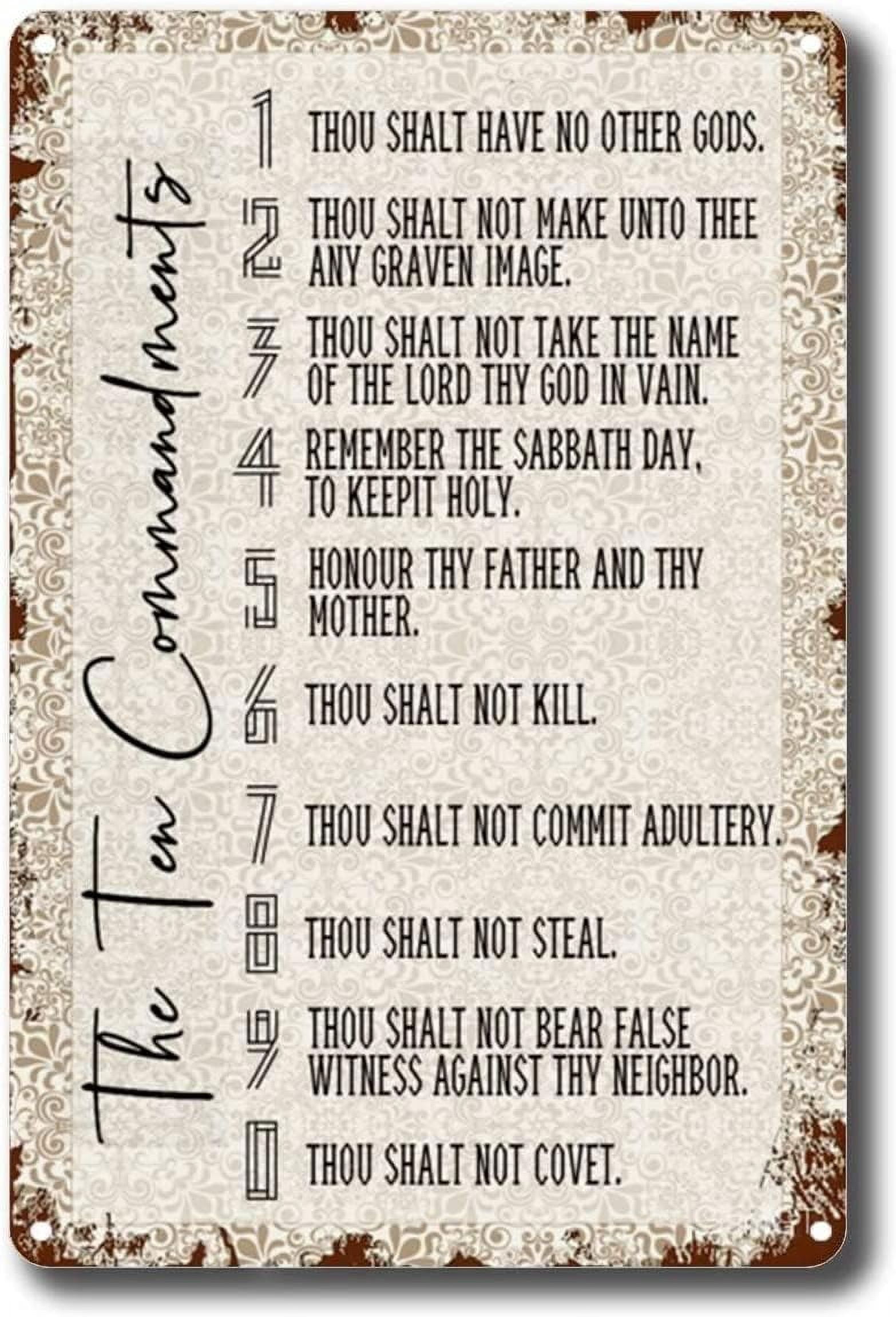 TRAHOO-20*30CM-Ten Commandments God'S Rules Antique Bible Verses ...