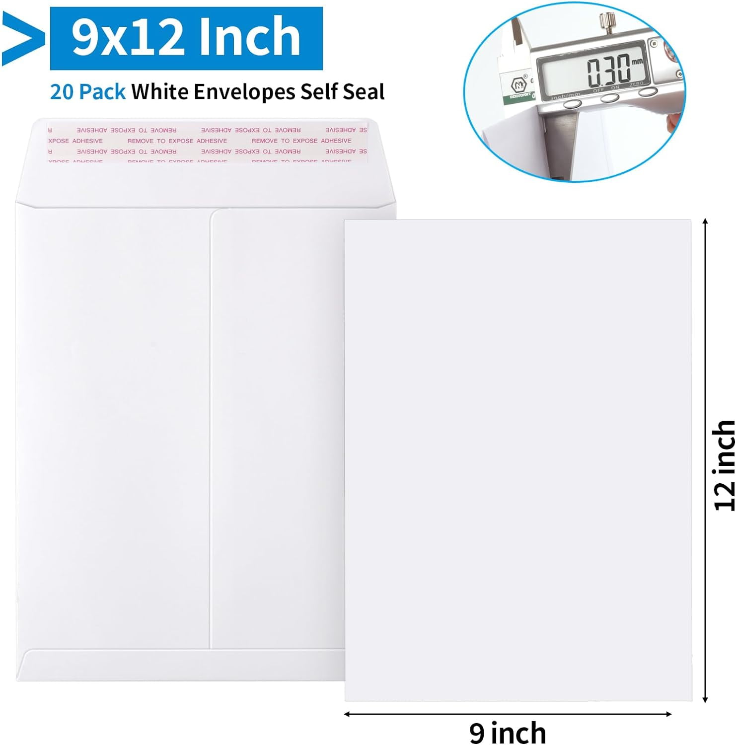 TRAHOO20 Pack Catalog Envelopes Self Seal, 9 x 12 Inches Catalog