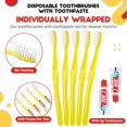 TRAHOO200 Pack Disposable Toothbrushes with Toothpaste, Yellow