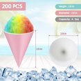TRAHOO200 Pack Snow Cone Cups 4.5 Oz Cone Paper Cups Bulk Small Water