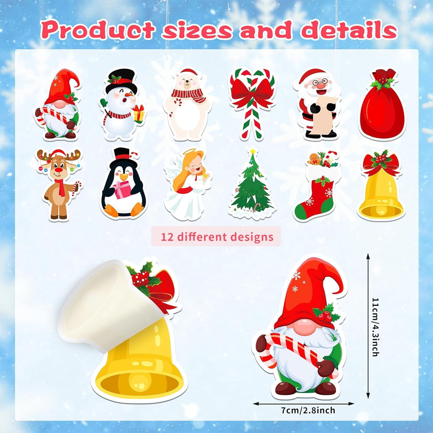 24 Pack Christmas Sticky Note Pads - Snowman & Santa Holiday Theme Memo Pads For Lists & Decor