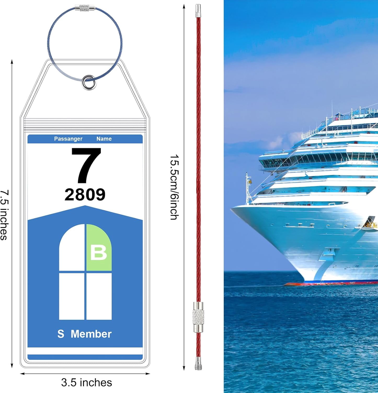 TRAHOO24 Pack Cruise Luggage Tags for Carnival Cruise Ship Waterproof