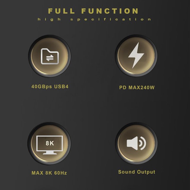 TRAHOO[240W 40Gbps] USB C Cable Compatible with Thunderbolt 4 Cable