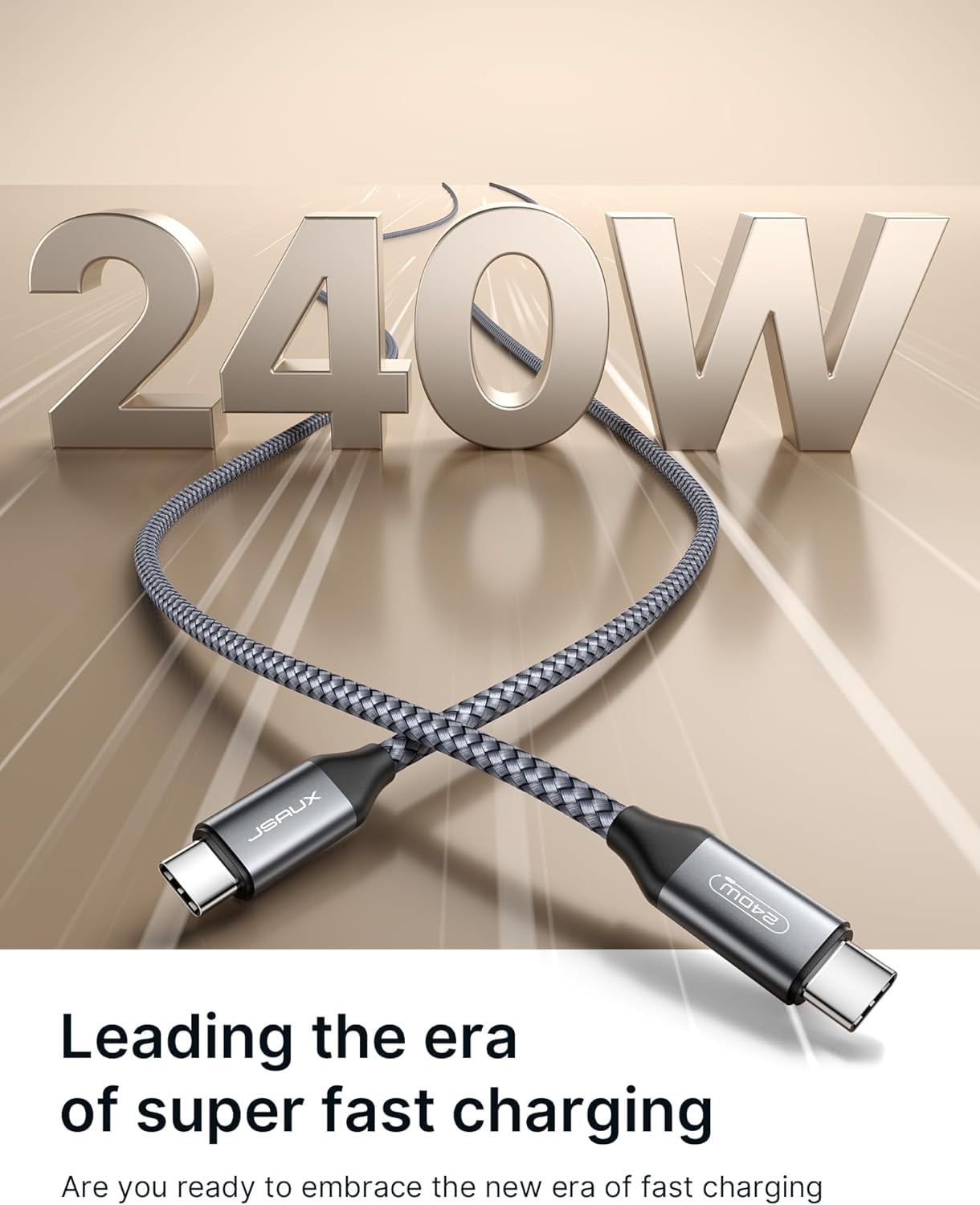 TRAHOO240W USB C to USB C Cable 2Pack 10FT+10FT, 5A Type C to Type C