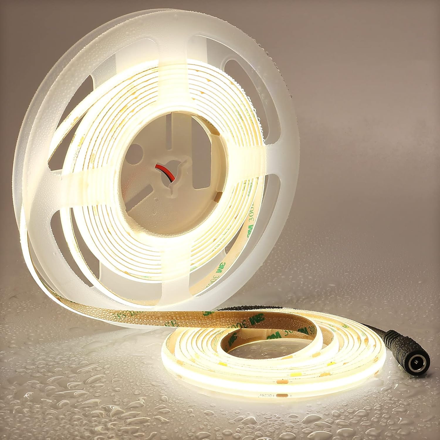 16.4ft Waterproof White LED Strip Light with Remote Control