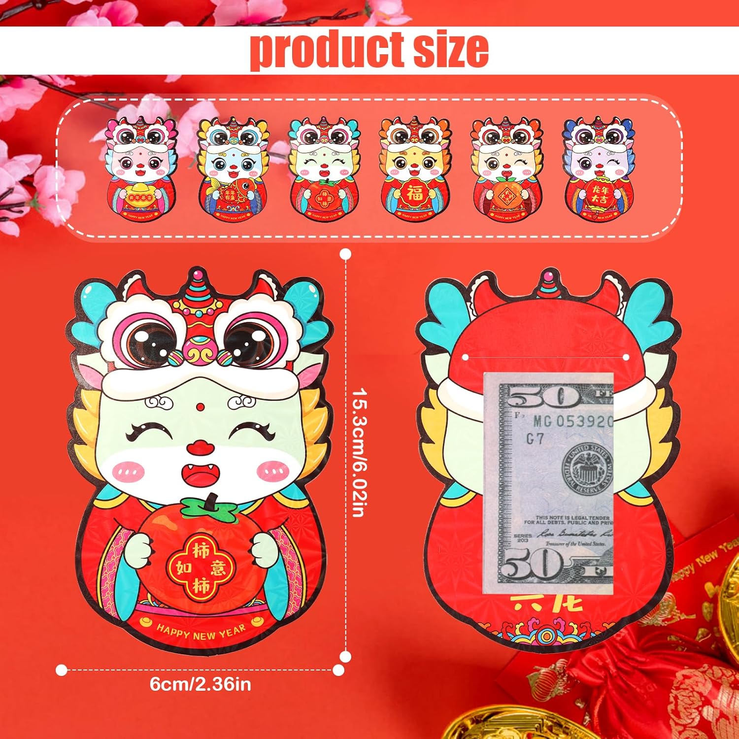 24pcs Chinese Style Red Envelopes (Hong Bao) - Decorative Money Packets For New Year, Weddings, Gifts - View #3