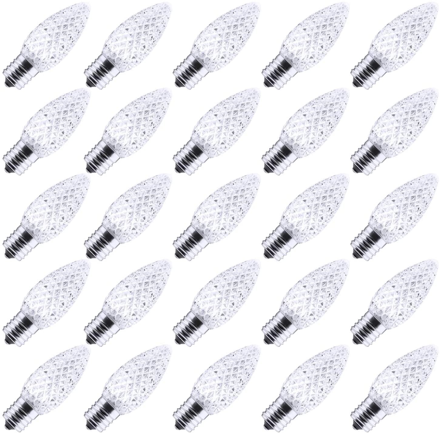 TRAHOO25 Pack C9 Led Replacement Christmas Light Bulb, C9 Shatterproof