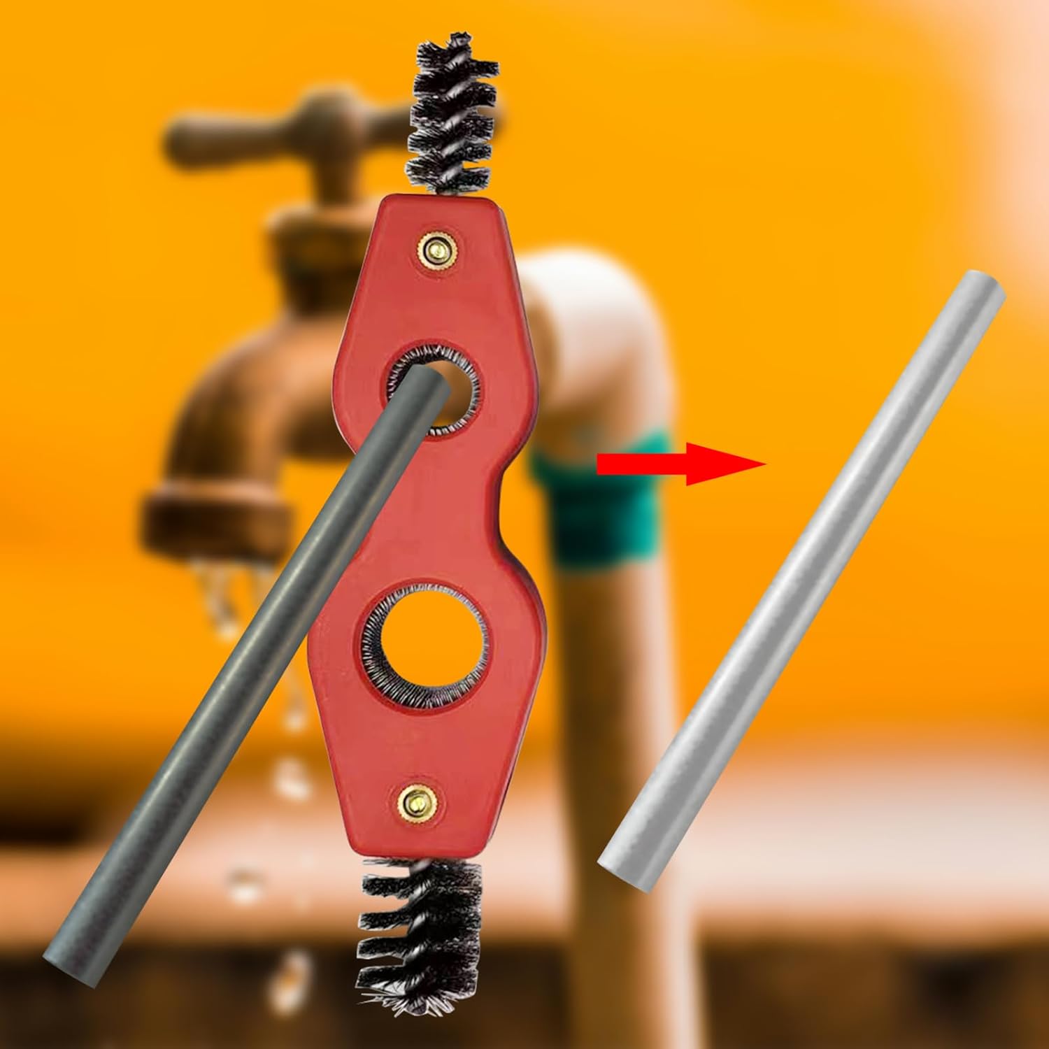 TRAHOO2Pack Pipe Cleaner Tool Set InnerOuter Reamer Pipe and Tube